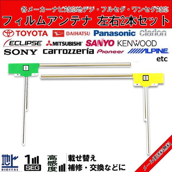 フィルムアンテナ 楽ナビ AVIC-MRZ009 交換 2枚 地デジ ワンセグ AVIC-HRZ99...