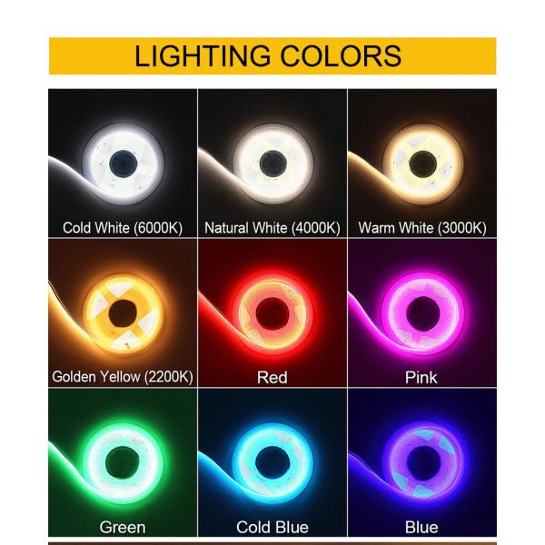 COB （chip on bord）LEDテープ 1920LED DC12V 長さ 5m 幅 5mm...