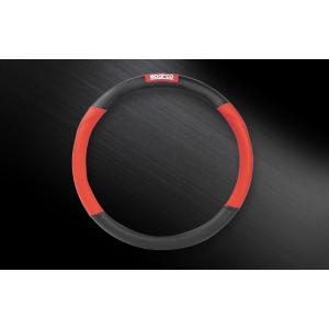 sparco CORSA スパルコ コルサ ステアリングカバー ハンドルカバー ブラック×レッド S...