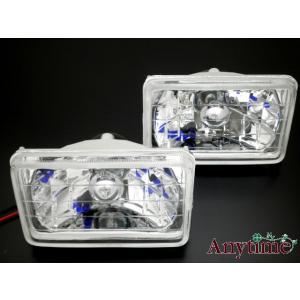 角型4灯式 マルチリフレクター ヘッドライトユニット クリアレンズ 2個