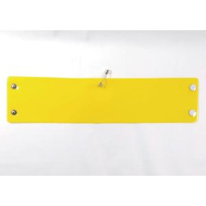 w-2 ビニール製腕章　黄無地　３８０Ｘ９０mm　ボタン式　安全ピン付き