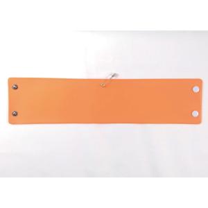 w-5 ビニール製腕章　オレンジ無地　３８０Ｘ９０mm　ボタン式　安全ピン付き