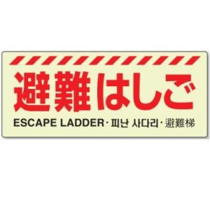 ユニット 蓄光標識 「避難はしご」　避難器具表示プレート 中輝度蓄光標識 標識　831-20A｜anzen-signshop