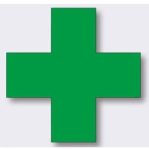 ヘルメット用ステッカー 緑十字　120×120mm855