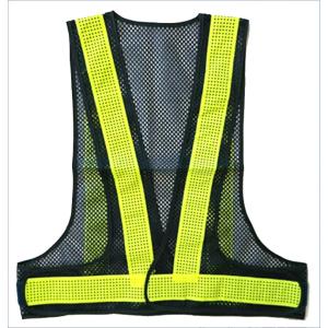 安全ベスト エアースルーベスト　メッシュ＋ビーズ反射　紺メッシュ/ライムイエロー反射