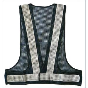 安全ベスト エアースルーベスト　メッシュ＋ビーズ反射　紺メッシュ/白反射