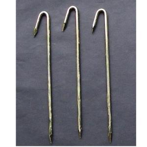 駐車場用ライン引きロープ止ピン　仮区画線引き用ロープ止金具　１０本セット　長さ　230mm