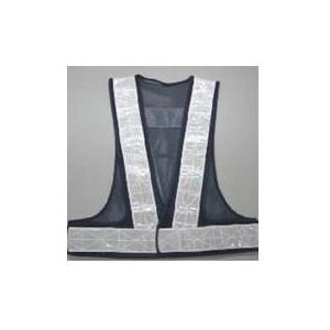 安全ベスト 安全チョッキ (テープ幅 70mm) 紺色メッシュ/白銀色テープ　V70-BW