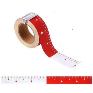 マイゾックス 赤白テープ 丁張用ロッド 50mm幅 25m 赤白30cmピッチ