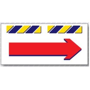 エプロン標識　「右矢印　左矢印」　工事現場用単管・バリケード用垂れ幕標識　SK-855