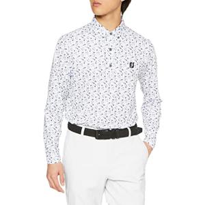 [フットジョイ] シャツ フラワープリント長袖ボタンダウンシャツ メンズ FJ-F22-S06 ホワイト/ネイビー Mの商品画像