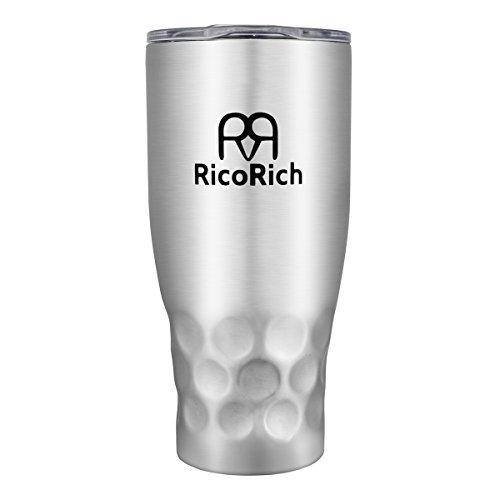 RicoRich 真空断熱タンブラー 蓋つき ステンレス 二重構造 900ml シルバー (RRWB...