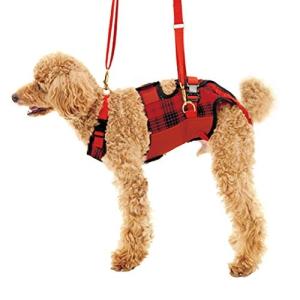 With (ウィズ) 歩行補助ハーネス LaLaWalk 小型犬ダックス用 赤チェック S サイズの商品画像