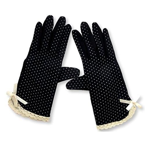 MiRii MeRii)ミリーメリー) UVカット 手袋 10種類 水玉 柄 清涼 ＋ 指まで滑り止...