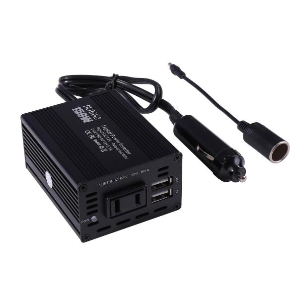 インバーター 12v usb シガーソケット コンセント カーインバーター 150w 車載充電器 2...