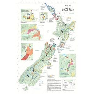 ワイン産地がまるわかり ニュージーランド マップ ポスター 地図 折り畳み 額縁に入れてオシャレなインテリアに (ニュージーランド)｜aobashop