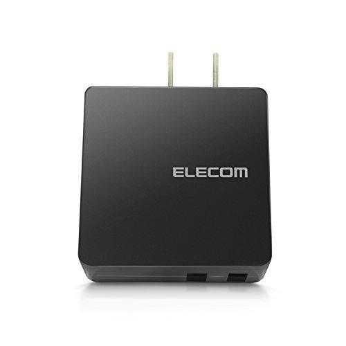 エレコム USB コンセント 充電器 合計2.0A Aポート×2  ブラック MPA-ACUCN00...
