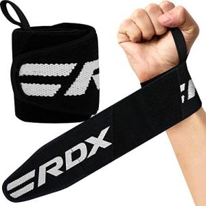 RDXウエイトリフティング手首サポートラップ（親指ループ付き）は、筋力トレーニング、パワーリフティング、ボディビルディング