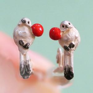 イヤリング シマエナガ Palnart Poc パルナートポック 烏 EA114 送料200円 1万円以上