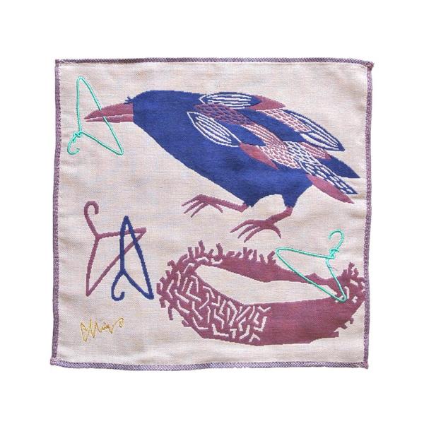 ガーゼハンカチ カラス moritaMiW 3重ガーゼ 送料200円 1万円以上送料無料