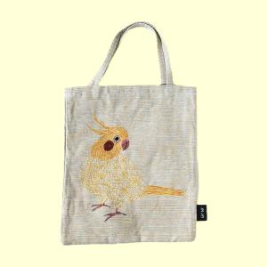 販売終了■ミニトートバッグ 松尾ミユキ 20×24cm オカメインコ 送料200円 1万円以上送料無料｜aodama-zakka