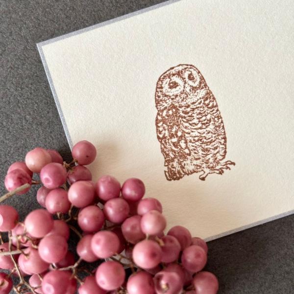 再入荷 ウッドマウントスタンプ モリフクロウ nemunoki paper item 送料200円 ...