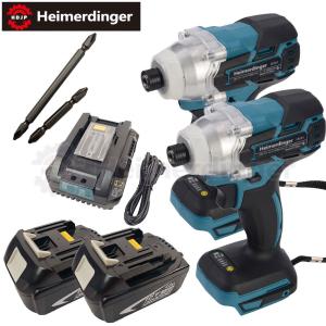 インパクトドライバー Wボディセット 全て マキタ  互換 本体2個+3.0Ah電池2個+急速充電器 ブラシレス バッテリー 国内正規品 18V Heimerdinger 送料無料｜aoderi