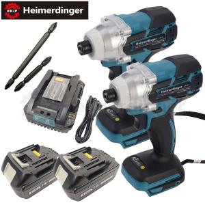 インパクトドライバー Wボディセット 全て マキタ  互換 本体2個+6.0Ah電池2個+急速充電器 ブラシレス バッテリー 国内正規品 18V Heimerdinger 送料無料｜aoderi