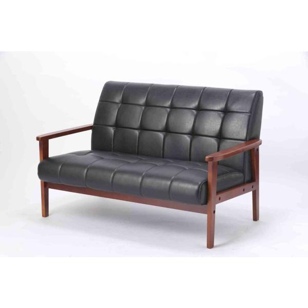 ラニット２Pソファブラック 家具 インテリア 4573321192847 RK-1220-2P(BK...