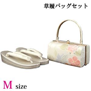 草履バッグセット -91- レディース Free-size ゴールド/レッド 日本製
