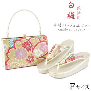 草履バッグセット -55- レディース Free-size シルバー/ブラック 日本