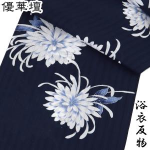 浴衣反物 レディース -10J- 茄子川染 伊勢型紙 注染 綿絽 綿100% 日本