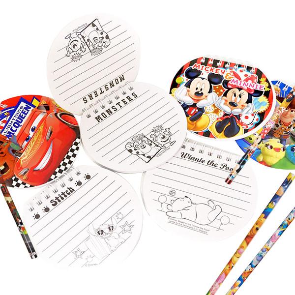 ディズニー丸型ノート＆鉛筆セット ２４入　景品 おもちゃ 子供会 お祭り くじ引き 縁日 お子様ラン...