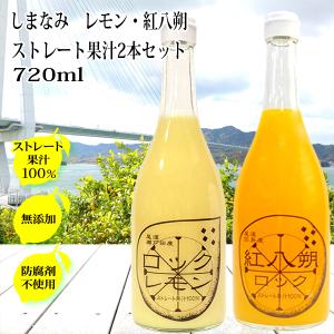 レモン果汁 紅八朔ジュース ストレート 100％ 720ml×2本セット 無添加 広島産｜aoikuma