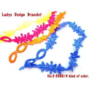 フラワー リボン レディース ミサンガ ブレス...の詳細画像1