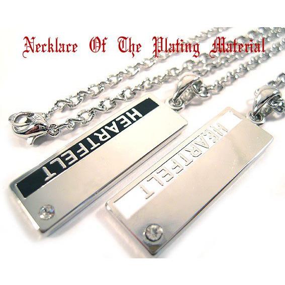 ブラック/ホワイト/HEARTFELT/メッセージプレート/キュービック/トップ＆チェーン/ペンダン...