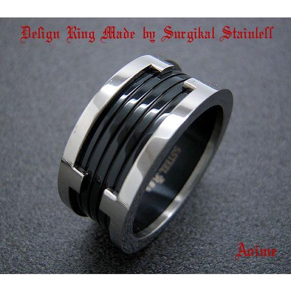 ステンレス リング 指輪 メンズにオススメ シルバー＆ブラック  送料無料　16号 18号 21号 ...