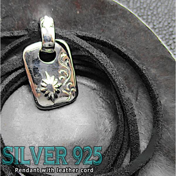 シルバー 925 銀 トップ 紐付き 唐草 アイビー模様 サン 太陽 アラベスク ペンダント ネック...