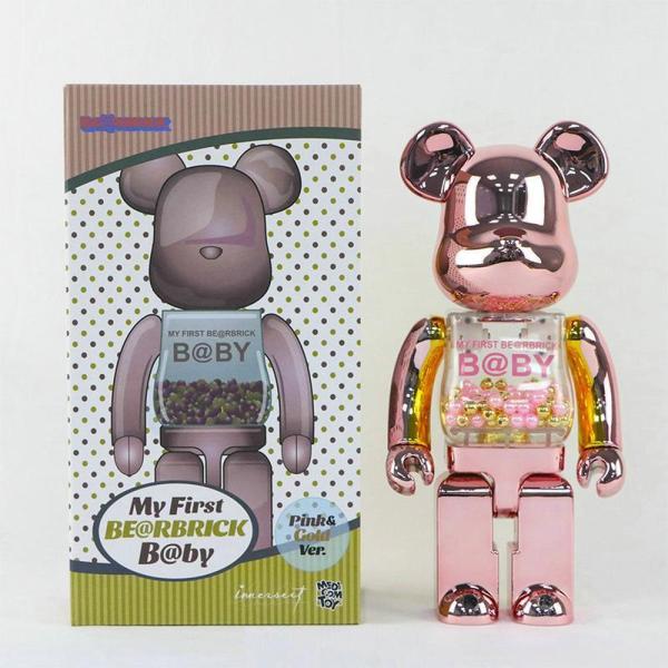 BE@RBRICK ベアブリック　bearbrick 熊 BEAR ピンク フィギュア　メッキ塗装　...