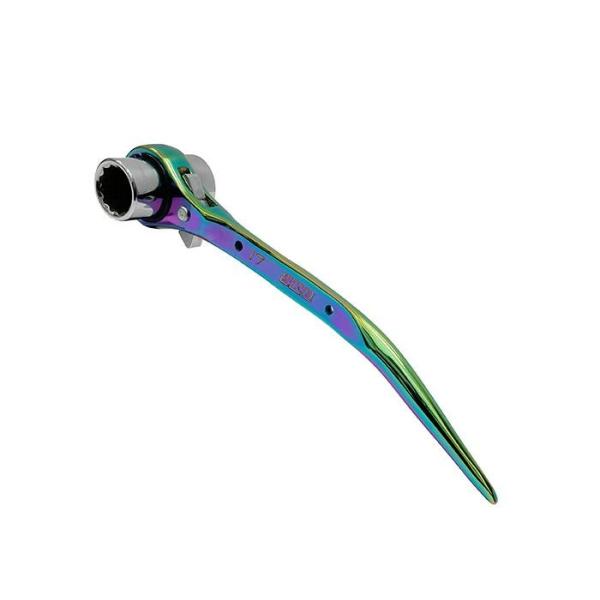 SK11 藤原産業　 両口ラチェットレンチスリム  曲がりシノ付き SPD-R1721CP