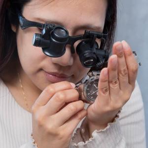 拡大鏡 ルーペ メガネ LED ライト付き 10倍 15倍 20倍 25倍 作業用ルーペ 軽量 跳ね上げ ルーペ眼鏡 ヘッドルーペ 対応の商品画像