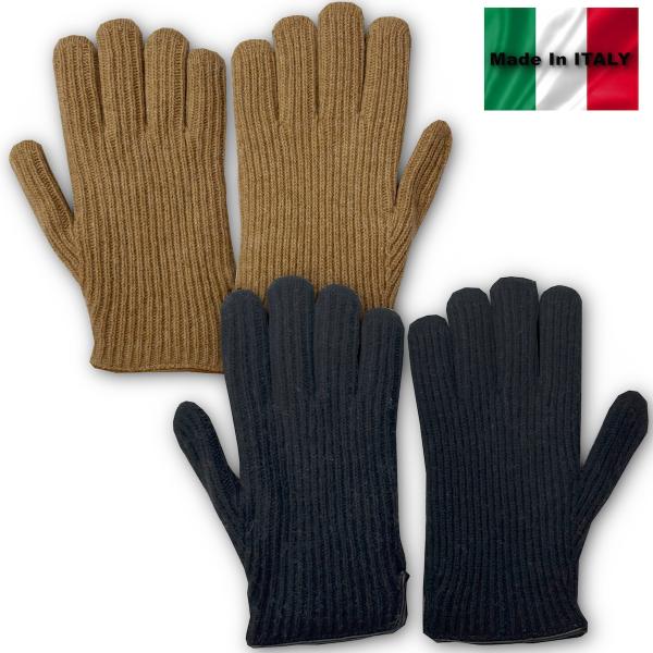ウール 手袋 イタリー製 メンズ カシミヤ裏地 冬 温かい 高品質