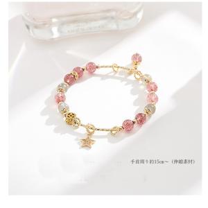 ブレスレット 天然石 ムーンストーン×ストロベ...の詳細画像5