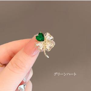 ピンブローチ 四つ葉クローバー リボン 星 雪...の詳細画像5