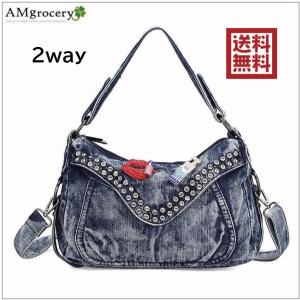 トートバッグ デニム バッグ 2way ショルダーバッグ 肩掛けバッグ 新
