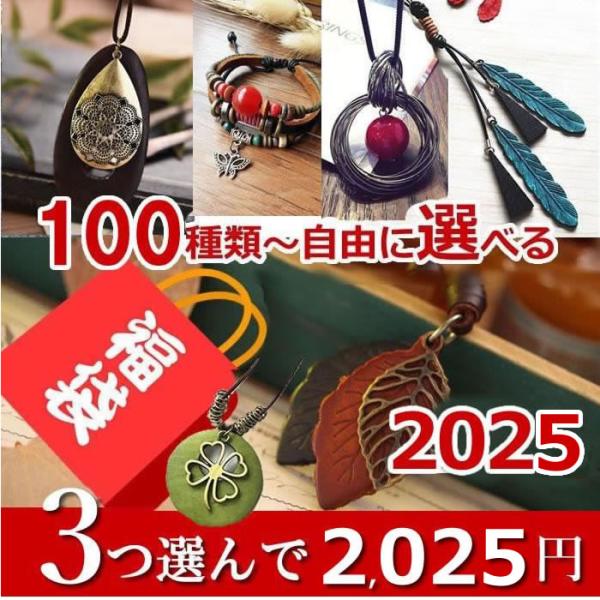 3点セット 福袋2024 アクセサリー 100種類から3点選べる お買い得 ネックレス 誕生日 レデ...