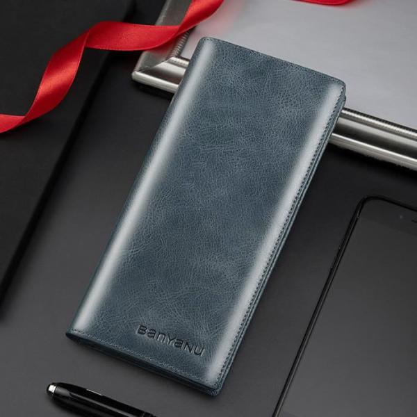 極薄1cm 軽量 本革 長財布 メンズ 超軽量 薄型 コンパクト財布 スキミング防止機能  スリム ...