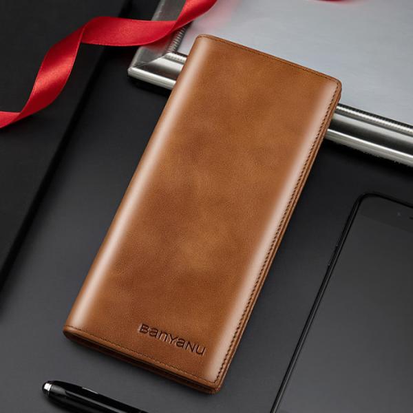極薄1cm 軽量 本革 長財布 メンズ 超軽量 薄型 コンパクト財布 スキミング防止機能 超薄型（マ...