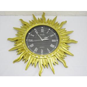 【未使用品】 大きな太陽の掛時計 ゴールド 直径63cm 太陽の時計 輸入雑貨 掛け時計 Sun C...