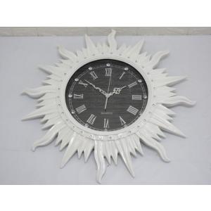 【未使用品】大きな太陽の掛時計 ホワイト 直径63cm 大型 輸入雑貨 太陽の掛け時計 アナログ 連...